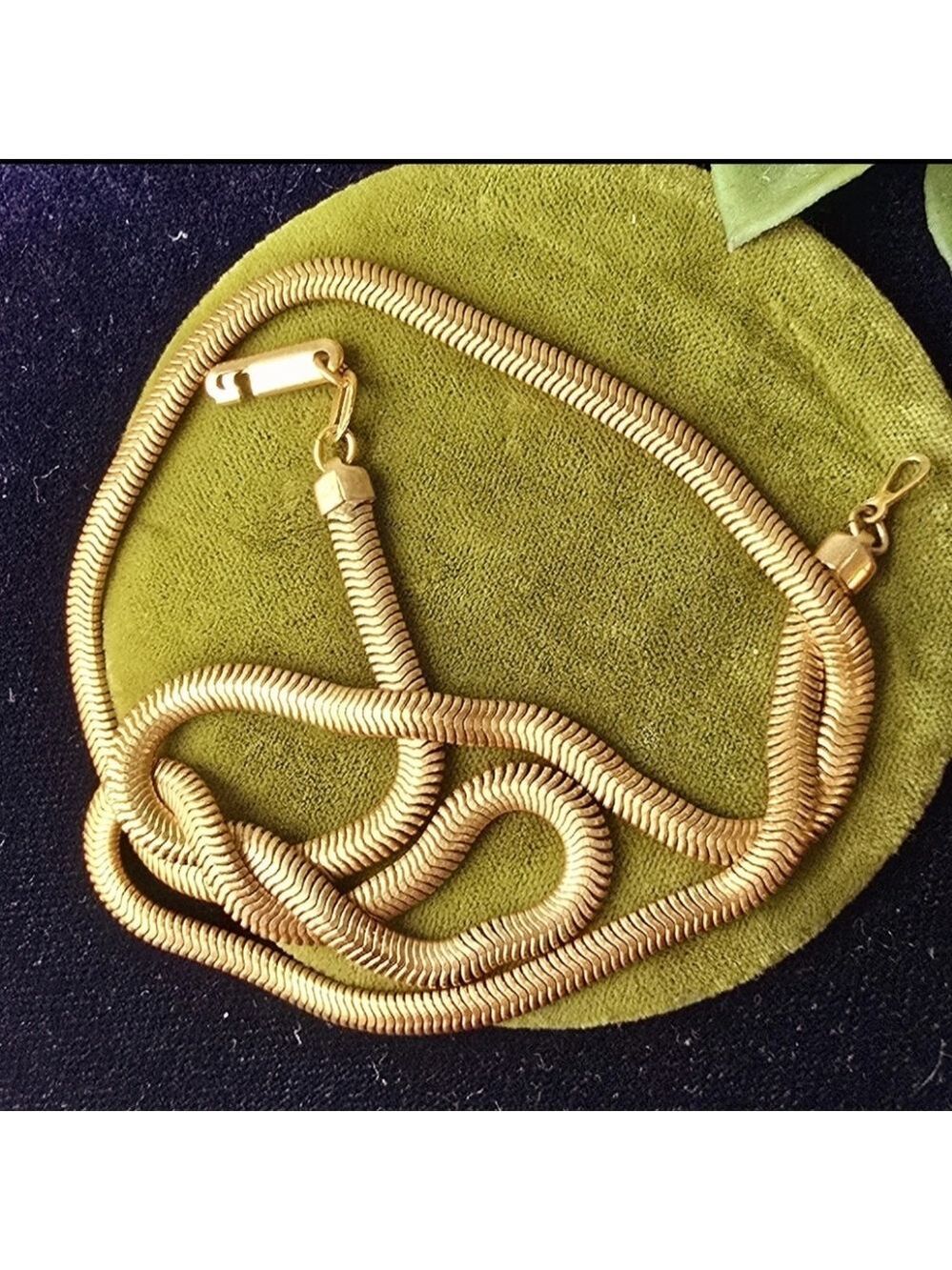 Vintage Estate 18K Gold Plated Herringbone Chain necklace 20"L